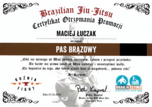 Brązowy pas BJJ Maciej Łuczak